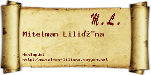 Mitelman Liliána névjegykártya